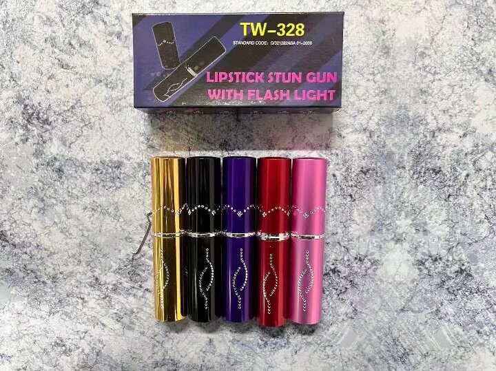 TW-328 迷你口红2代电棍 | 口红式电击棒 便携防身自卫神器 仿真口红设计